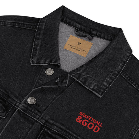 Basketball &God Crimson Denim Jacket
